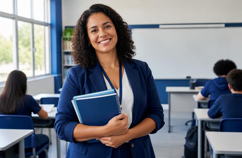 Professora em uma sala de aula